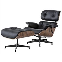 High Grade Vintage 8 Layer Leather Plywood Ergonomic Design Office Chair - Dark Brown