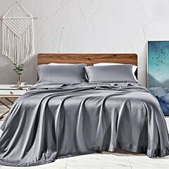 100% Tencel Lyocell Sheet Set With Pillowcases Super Soft Smooth As Silk, Twin/queen/king - Twin Luxury Gray