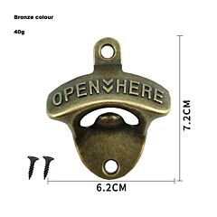 1/2/4pcs Home Kitchen Gadgets Bottle Opener Wall Mounted Vintage Retro Alloy Hanging Open Beer Tools - Bronze 1pcs
