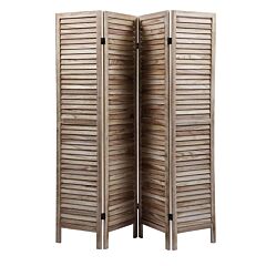 Louver Folding Screen Decorative  Privacy Partition Room Divider Xh - Brown