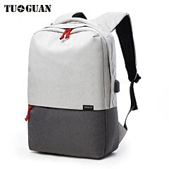 Computer Bag Shoulder 15.6 Inch Men's Travel Charging Backpack College Student Bag - Gray 17 Inch
