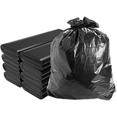 50pcs Heavy Duty 45/65 Gallon Black Trash Bags 2 Mil Large Garbage Rubbish Bags - 64 Gal