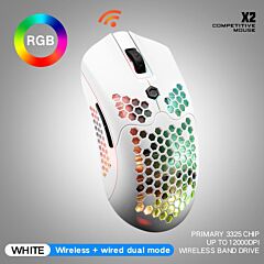 Free Wolf X2 Wireless Mouse Rgb Dual-mode Game Mouse - Yellow