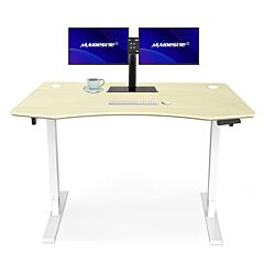 Free Shipping Electric Stand Up Desk Workstation With Desktop 55 X 27.5 Inches Whole-piece Desk Ergonomic Memory Controller Standing Desk Height Adjustable Multicolor - Original Wood