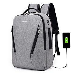 New Double Shoulder Bag Male Outdoor Travel College Schoolbag Computer Knapsack Usb Charging, Waterproof And Anti-theft - Black