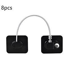Window Security Chain Lock Window Cable Lock Restrictor Multifunctional Window Lock Door Security Guard For Baby Safety 1pcs - Black Oval8pcs