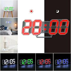 3d Led Display Digital Clock 12/24 Hour Nightlight Watch Usb Alarm Clock Home - Red