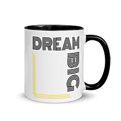 Dream Big Graphic Text Style Mug With Color Inside - Blue
