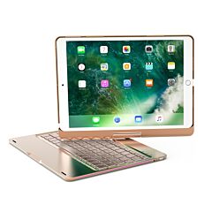 Five Ipad Universal 360 Degree Rotating With Breathing Light Bluetooth Keyboard - Local Gold