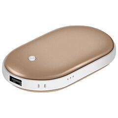 Portable Hand Warmer 5000mah Power Bank Rechargeable Pocket Warmer Double-sided Heating Handwarmer - Rose Gold