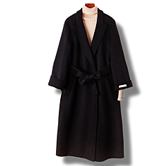 Long Suit Collar Woolen Coat - Caramel Colour S