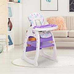 Multipurpose Adjustable Highchair,children's Dining Chair For Baby Toddler Dinning Table With Feeding Tray And 5-point Safety Buckle Xh - Purple
