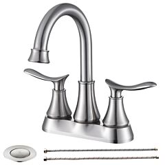 2-handle 4-inch Brushed Nickel Bathroom Faucet - Matt Black