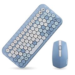 Girl Heart Wireless Keyboard And Mouse Set - Blue