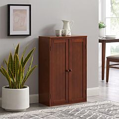 Good & Gracious Wall Storage Cabinet With Double Doors And Adjustable Shelf - Black