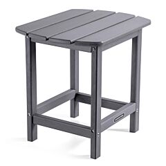 Outdoor Side Table,weather Resistant Coffee End Table For Patio,easy To Assemble - Grey