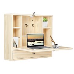 Density Board With Triamine Wall Mounted Computer Desk Rt - Wood Color
