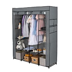 Portable Closet Organizer Storage, Wardrobe Closet With Non-woven Fabric 14 Shelves, Easy To Assemble Rt - Dark Brown