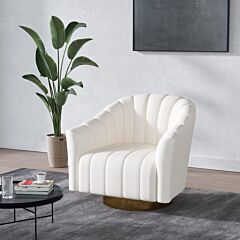 Accent Chair Armchair Velvet - Beige