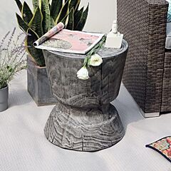 Outdoor Concrete Side Table - Brown
