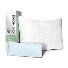 Shredded Memory Foam Pillow For Sleeping, Soft Adjustable Bed Pillows With Washable Bamboo Pillow Cover For Back & Side Sleepers - 2 Pcs King