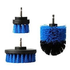 3pcs/set Drill Brush Power Scrubber Cleaning Brush For Car Carpet Wall Tile Tub Cleaner Combo - Blue