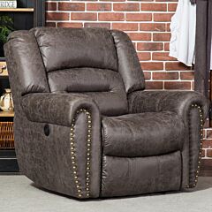 Electric Recliner Chair Classic Single Sofa Home Recliner Seating With Usb Port - Nut Brown