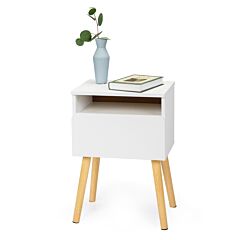 Versatile Nightstand, Bedroom End Table With Drawer, Storage Shelf, Side Table For Home & Office - Single - Gray