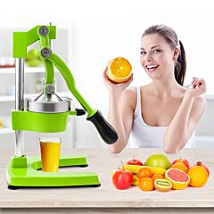 Commercial Grade Citrus Juicer Professional Hand Press Manual Fruit Juicer Orange Juice Squeezer For Lemon Lime Pomegranate (orange Cast Iron/stainless Steel)  Yj - Green