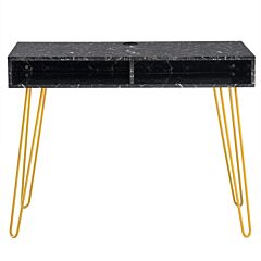 Marble Iron Foot Table 103x55x80cm Rt - Black