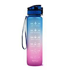 1l Tritan Water Bottle With Time Marker Bounce Cover Motivational Water Bottle Cycling Leakproof Cup For Sports Fitness Bottles - Grey