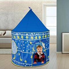 Kids Play Tent Foldable Pop Up Children Play Tent Portable Baby Play House Castle W/ Carry Bag Indoor Outdoor Use - Blue