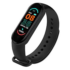 M6 Smart Bracelet Heart Rate Blood Pressure Bluetooth Music Weather Sleep Monitoring Smart Sports Bracelet - Black