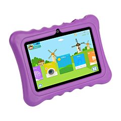 Shock-resistant Silicone Snap-on Case With Stand For 7' Tablets - Purple