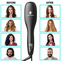 Hair Straightener Brush With Ionic Generator (30s Fast Even Heating For Straightening Or Curling) (the Product Has A Risk Of Infringement On The Amazon Platform) - Gold
