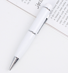 Multi-function U Disk Pen Metal Pen Laser Pen - White