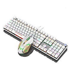 Replaceable Axle Wired Usb Game Mechanical Keyboard - Silver White