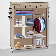 69" Wardrobe Portable Closet Storage Organizer Clothes Non-woven Fabric Wardrobe - Blue