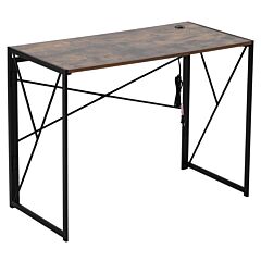 Home Office Computer Desk, Easy Two Step Quick Folding Table Small Desk Home Office Study Desk Metal Frame Yf - Eo