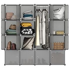 16-cube Storage Shelf Cube Shelving Bookcase Bookshelf Organizing Closet Toy Organizer Cabinet Rt - Gray