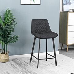 High Quality Modern Cheap High Bar Stool Upholstered Soft Dark Brown Pu Leather Bar Chair(set Of 2) - Light Coffee