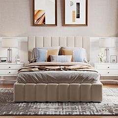Full Size Upholstered Platform Bed With A Hydraulic Storage System - Gray