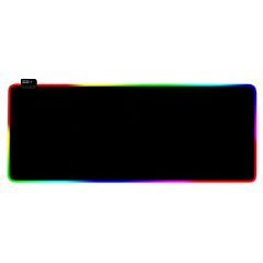 Large Led Gaming Mouse Pad Rgb Computer Keyboard Mouse Mat W/ 10 Light Modes Non-slip Rubber Base - Black