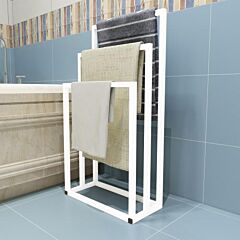 Metal Freestanding Towel Rack 3 Tiers Hand Towel Holder Organizer For Bathroom Accessories - White