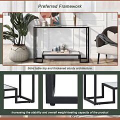 Modern, Minimalist Design Living Room Side Table, Metal With Stained White Tempered Glass, 2-tier Side Table For Entrance, Gold - Black