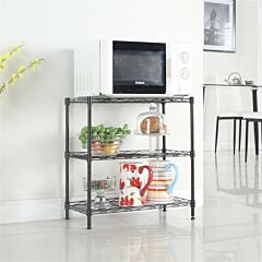 Concise 3 Layers Carbon Steel & Pp Storage Rack, Kitchen Storage Rack Rt - Silver