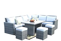 Direct Wicker 7-piece Outdoor Rattan Wicker Sofa Rattan Patio Garden Furniture, Gray - Dark Color
