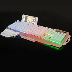 Metal Gaming Keyboard Backlit Keyboard Office - Silver Gray