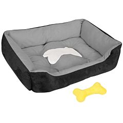 Pet Dog Bed Soft Warm Fleece Puppy Cat Bed Dog Cozy Nest Sofa Bed Cushion Mat L Size - L Black