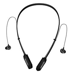 Wireless Neckband Headphones V4.2 Sweat-proof Sport Headsets Earbuds In-ear Magnetic Neckbands Stereo Earphone - Black